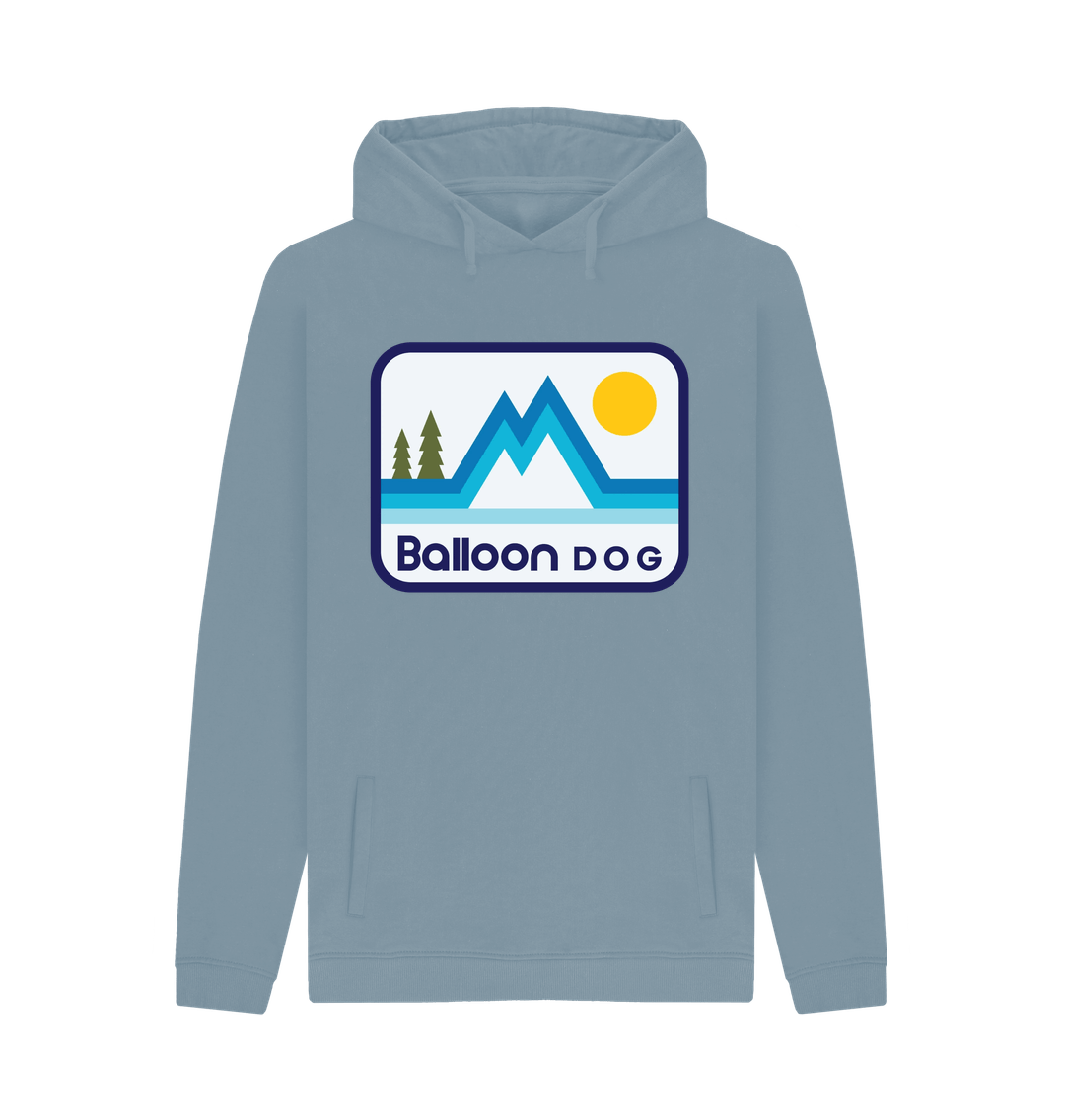 Stone Blue Retro Peaks Blue Pullover Hoodie