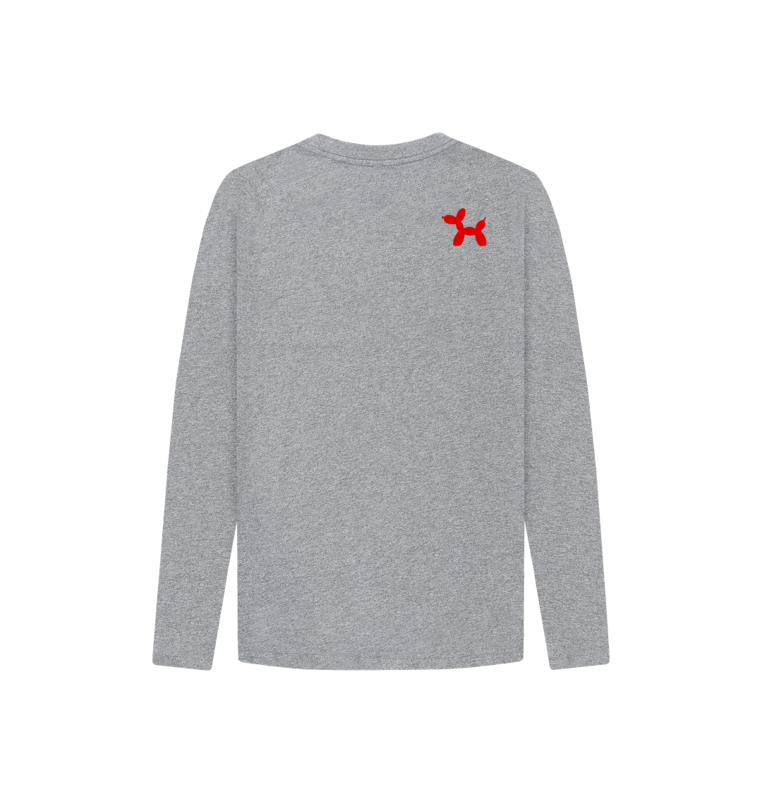 Organic Cotton Long Sleeve T-shirt With Back Print Red