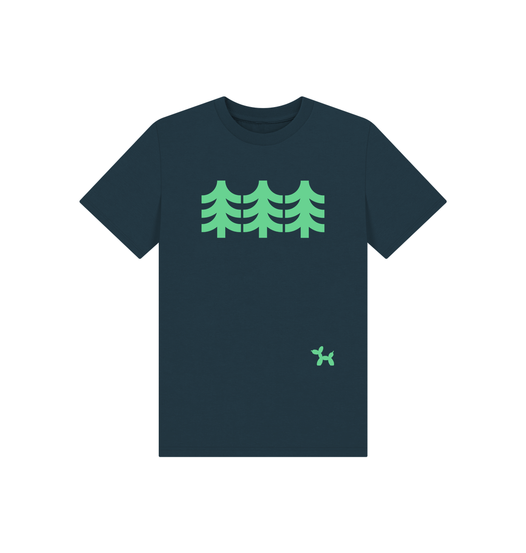 Denim Blue Simply Trees Organic Cotton T-shirt