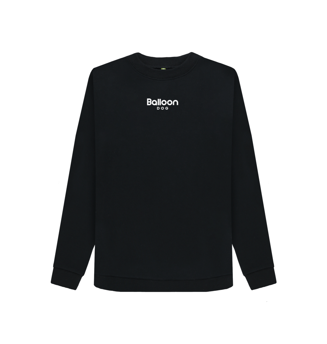 Black Crew Neck Organic Cotton Sweatshirt