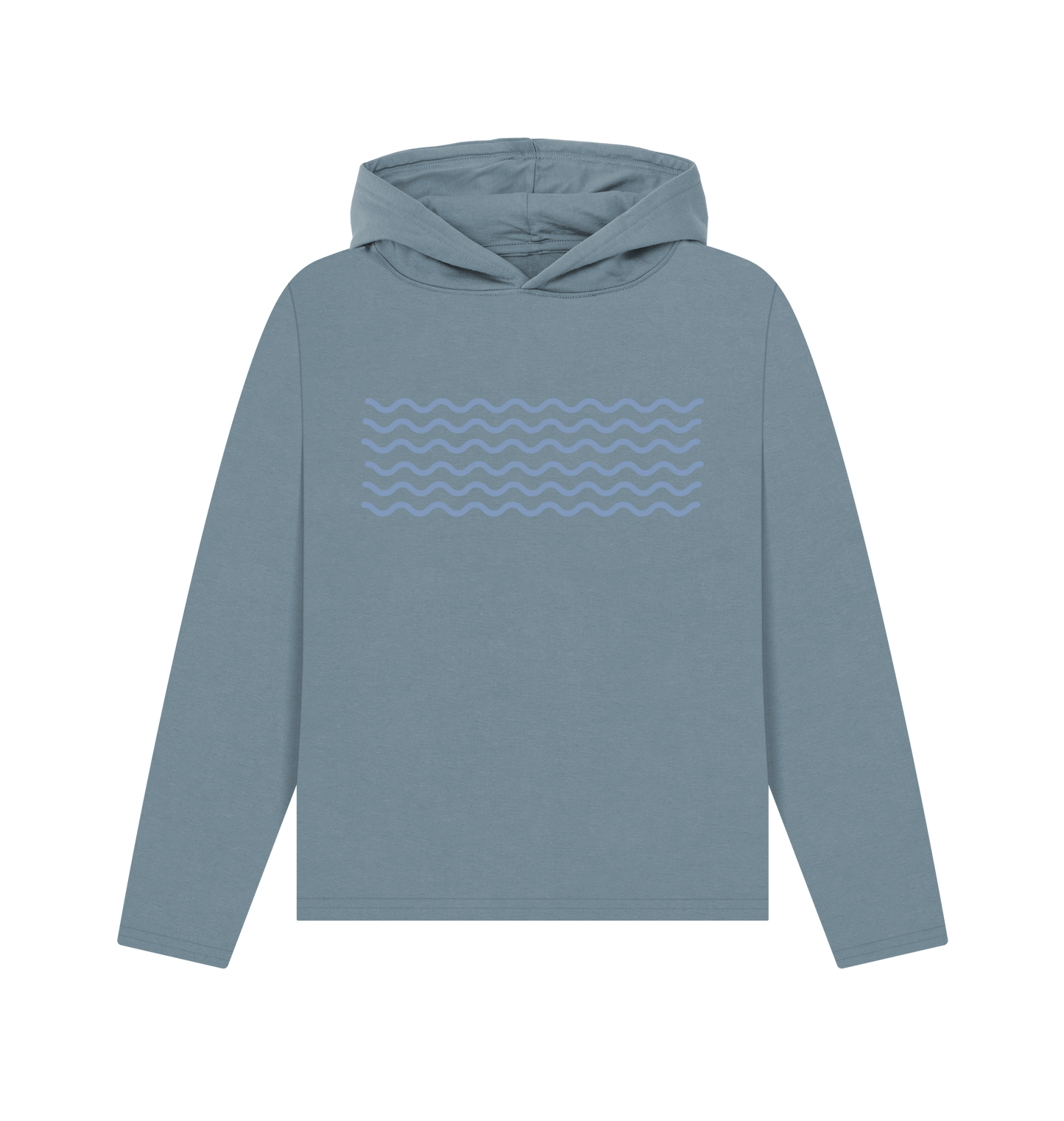 Stone Blue Printed Hoody Front