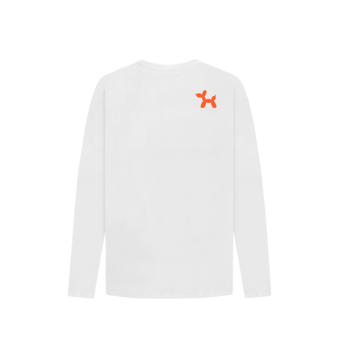 Organic Cotton Long Sleeve T-shirt With Back Print In Orange