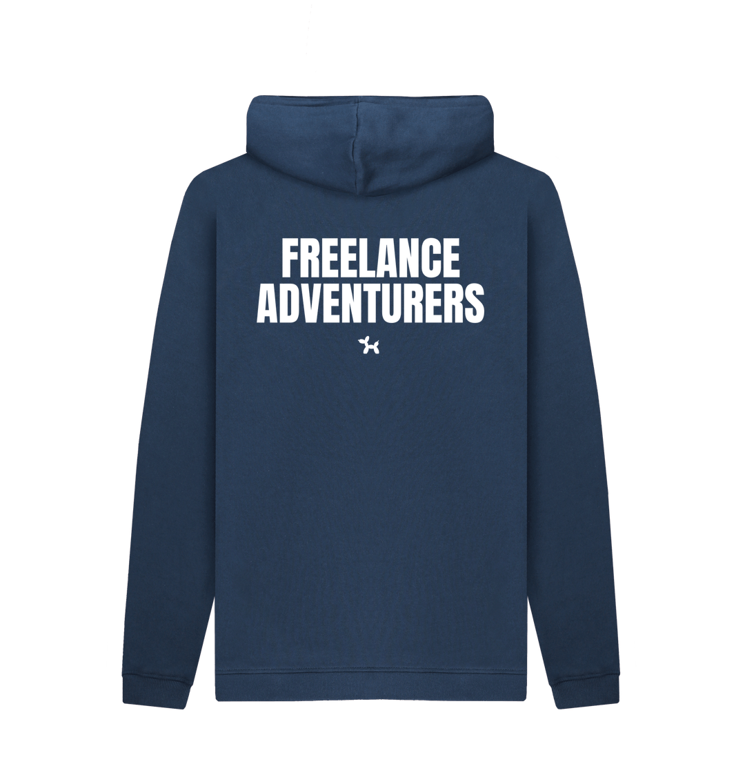 Navy Printed Hoody Back