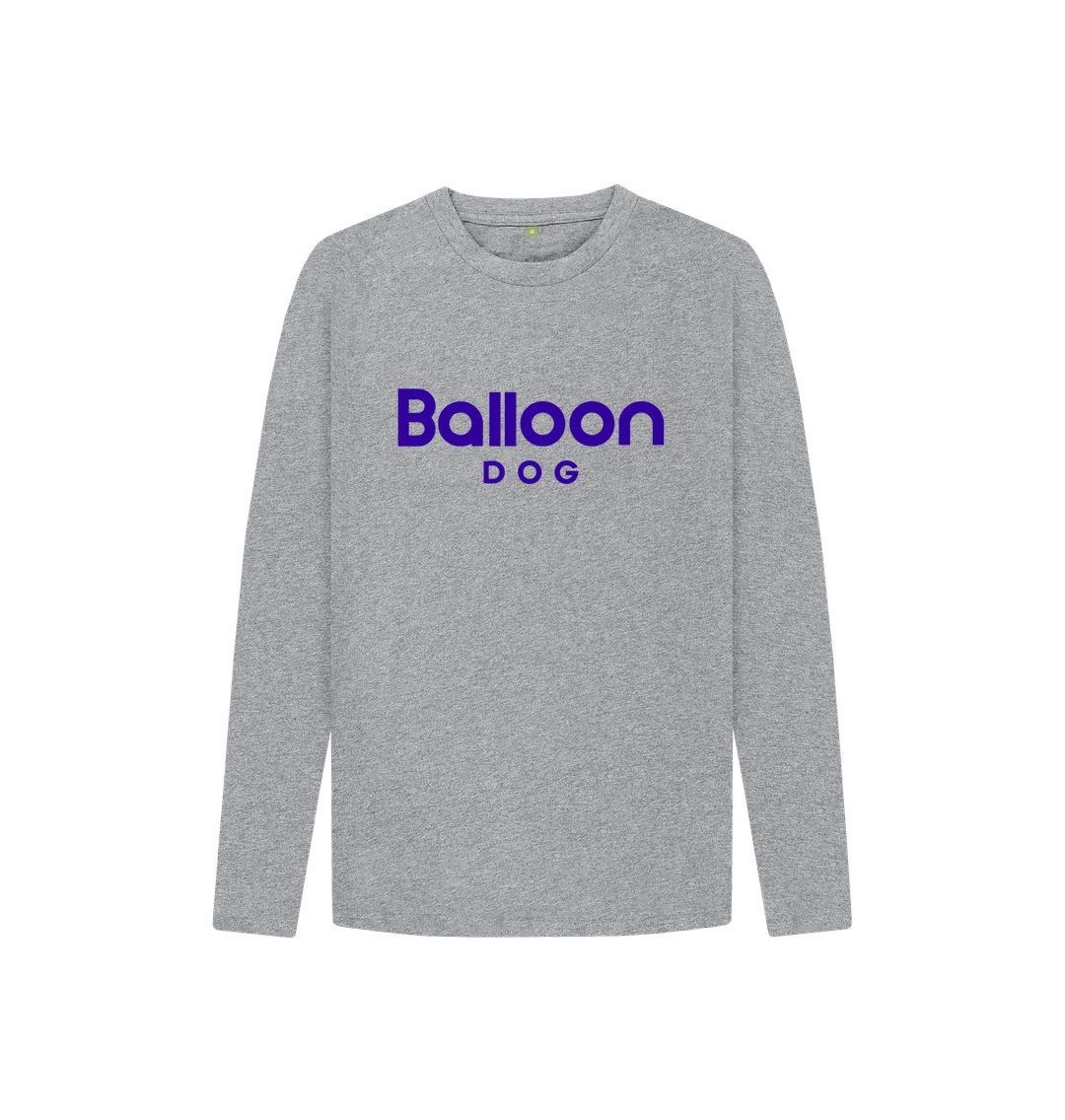 Athletic Grey Organic Cotton Long Sleeve T-shirt With Back Print In Violet