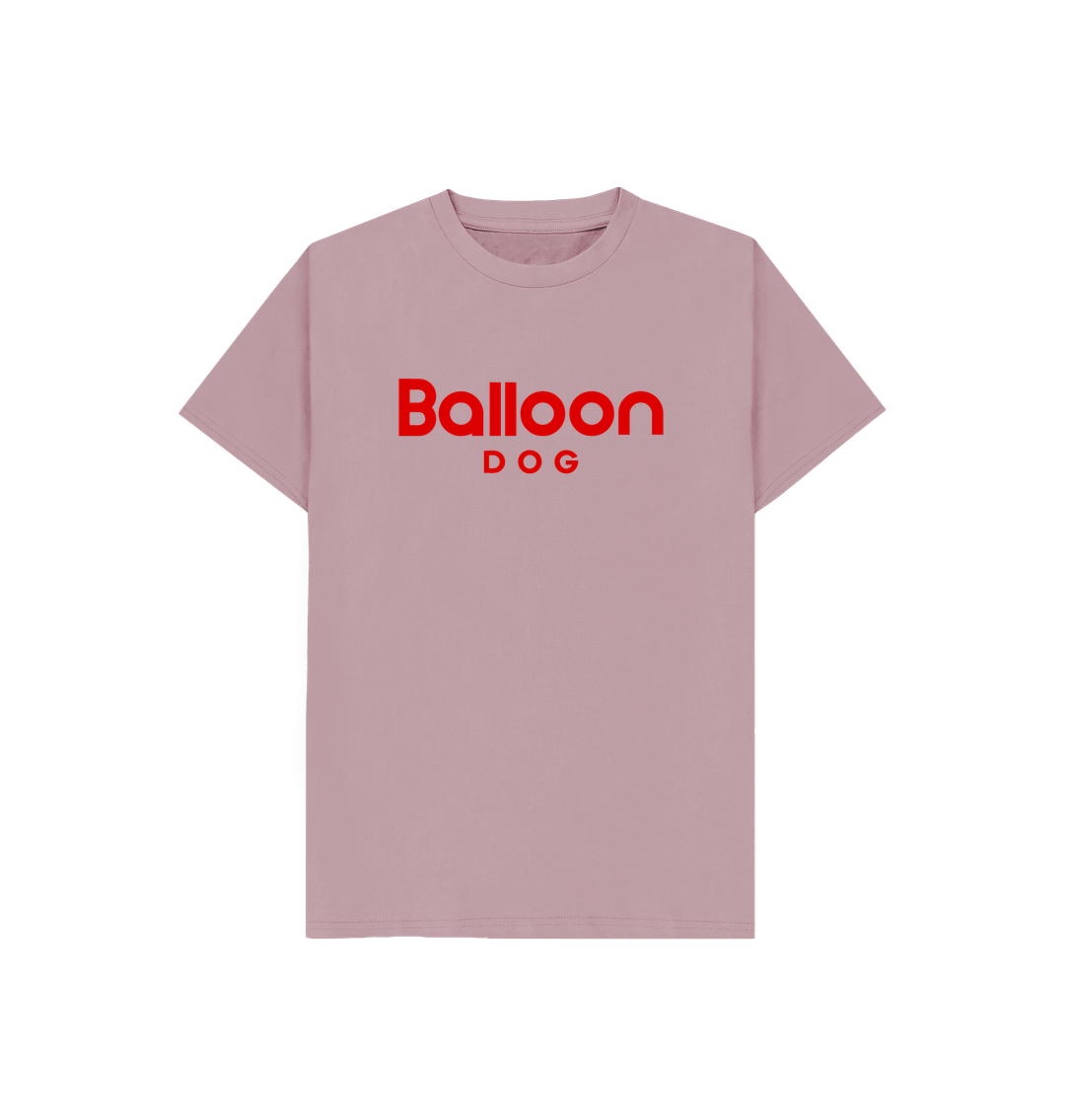 Mauve Organic Cotton Kids T-shirt With Back Print In Red