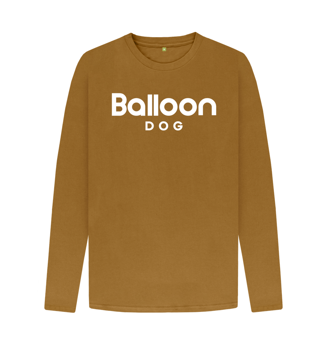 Brown Long Sleeve T-shirt With Back print In White 2