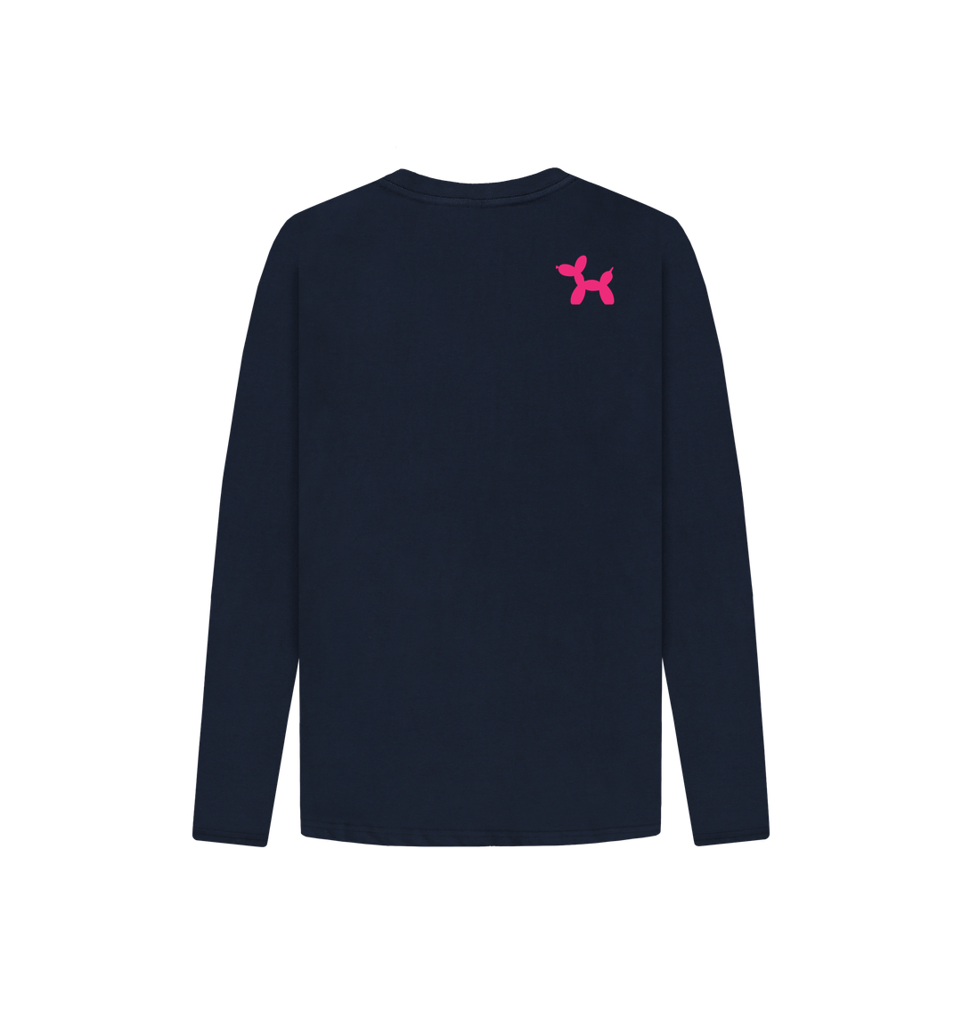 Organic Cotton Long Sleeve T-shirt With Back Print In Pink