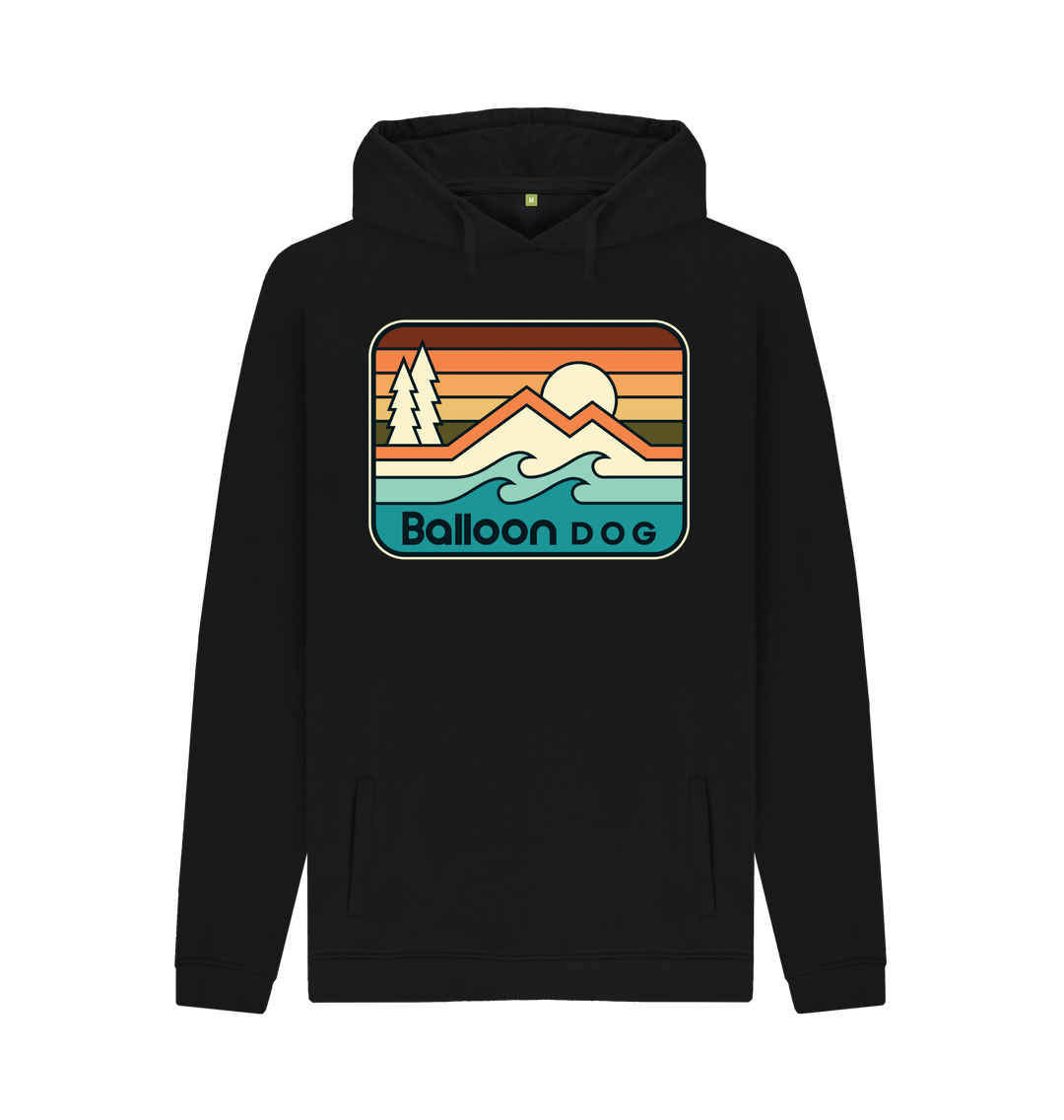 Black Retro Peaks v5 Pullover Hoodie