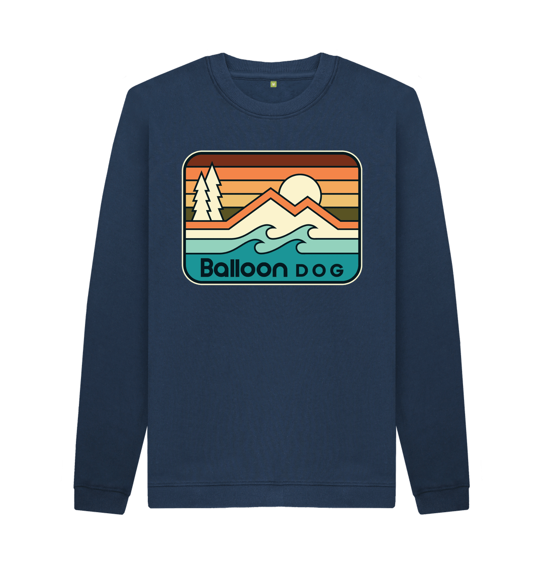 Navy Blue Retro Peaks v5 Crew Neck Sweatshirt