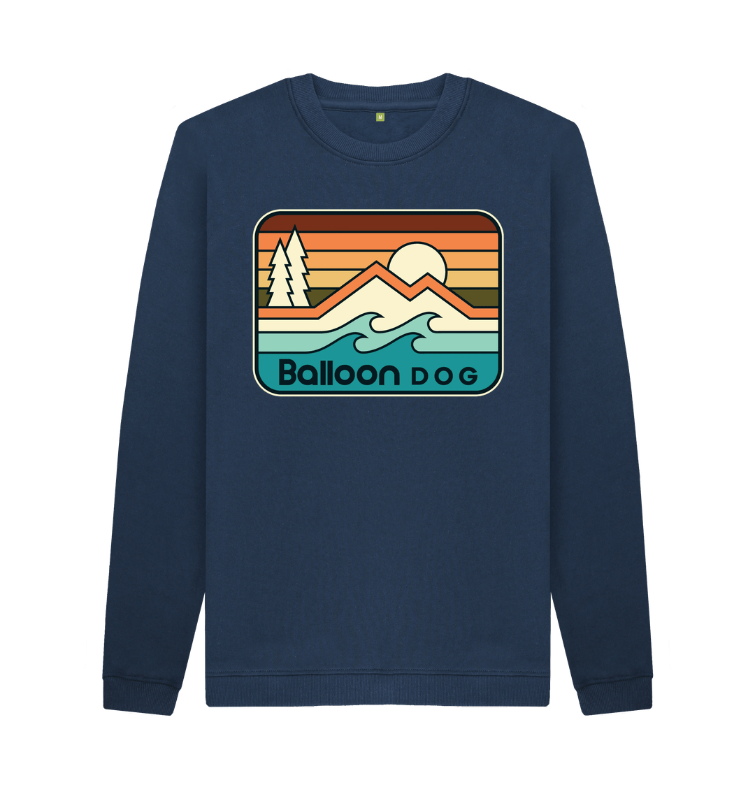 Navy Blue Printed Sweater Front