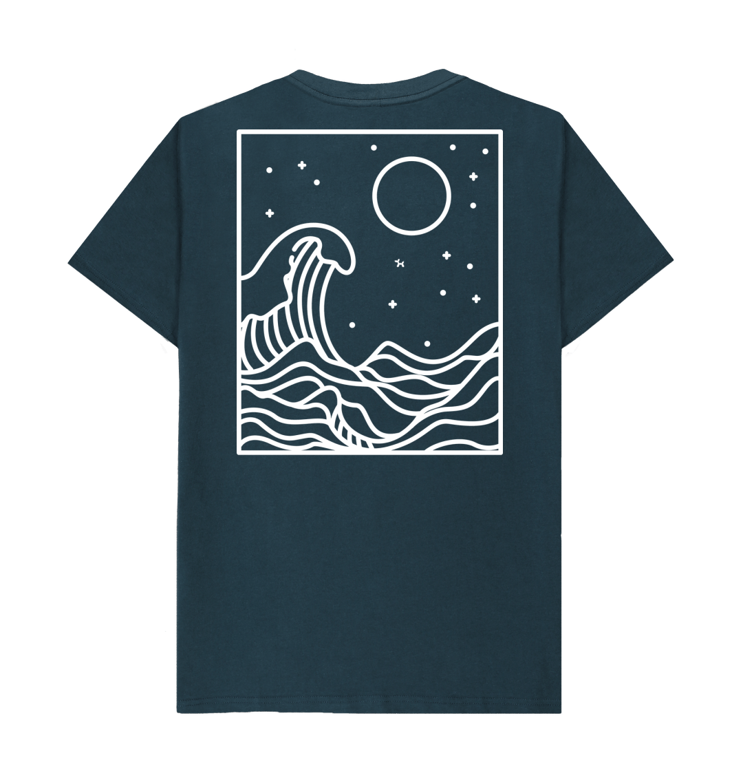 T-shirt Waves Back Print In White