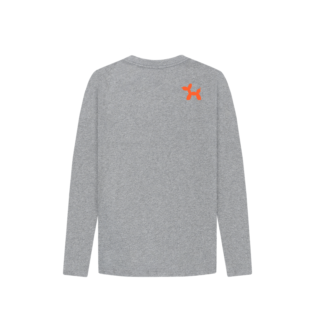 Organic Cotton Long Sleeve T-shirt With Back Print In Orange