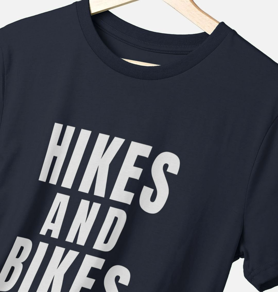 Hikes And Bikes With Back Print In White