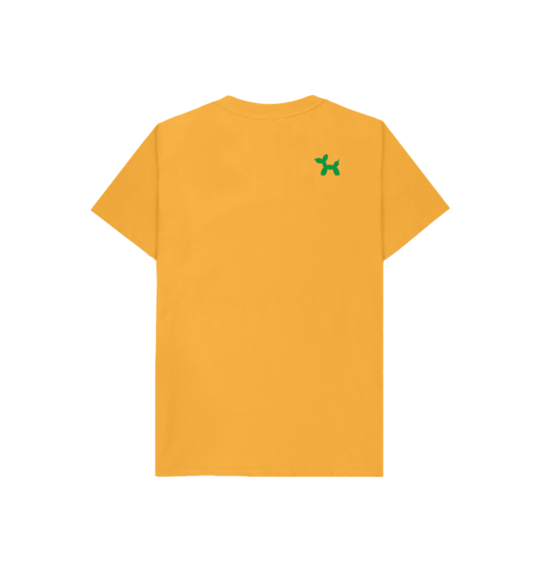 Organic Cotton Kids T-shirt With Back Print In Green