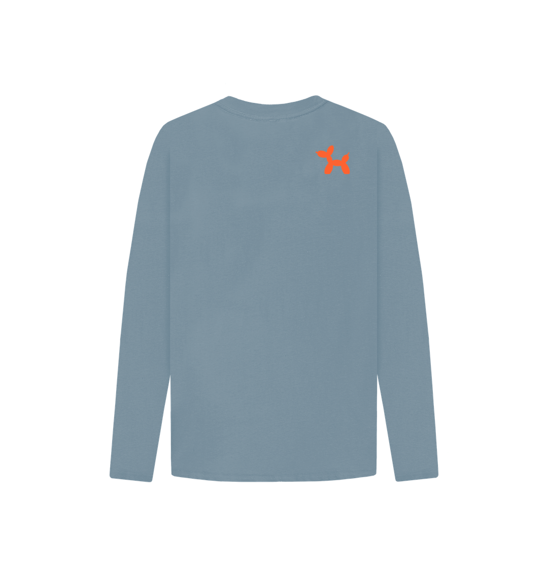 Organic Cotton Long Sleeve T-shirt With Back Print In Orange