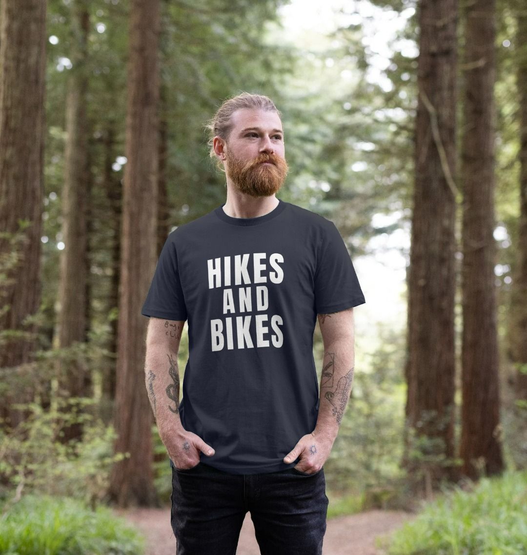 Hikes And Bikes With Back Print In White