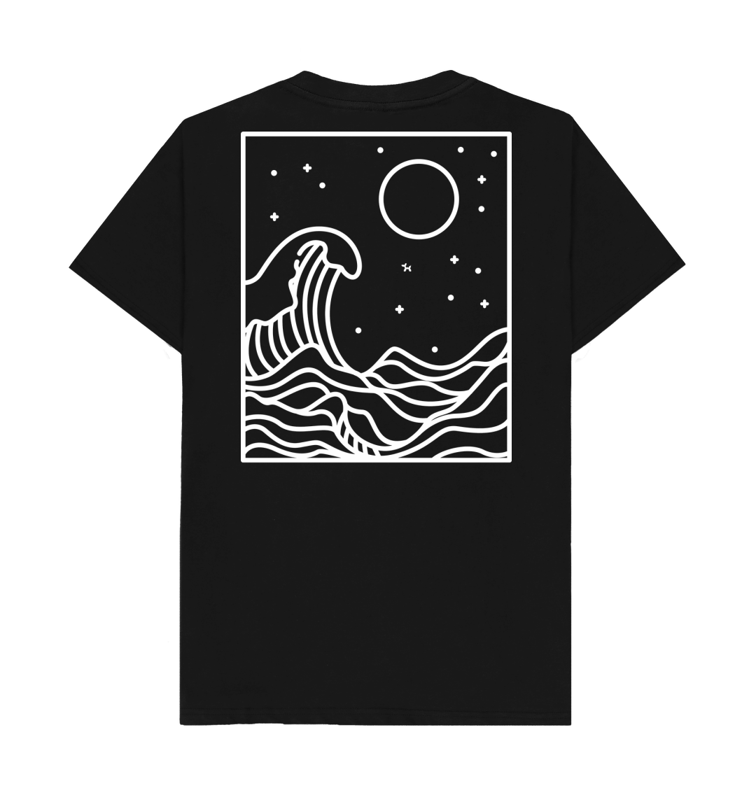 T-shirt Waves Back Print In White