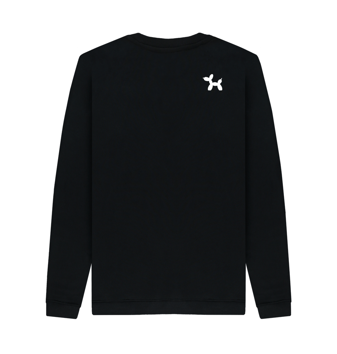 Black Printed Sweater Back