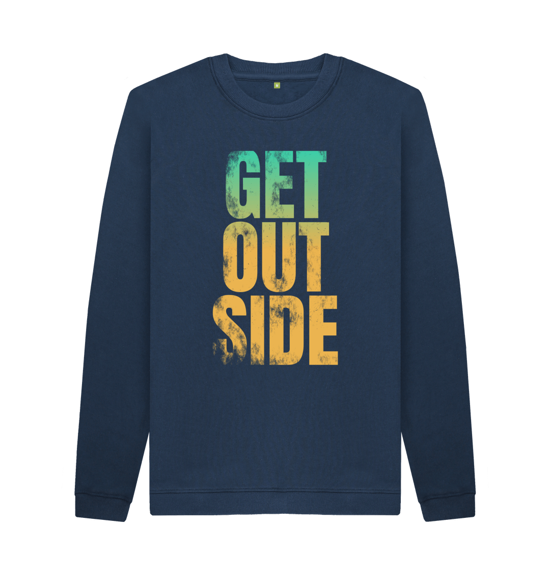 Navy Blue Printed Sweater Front