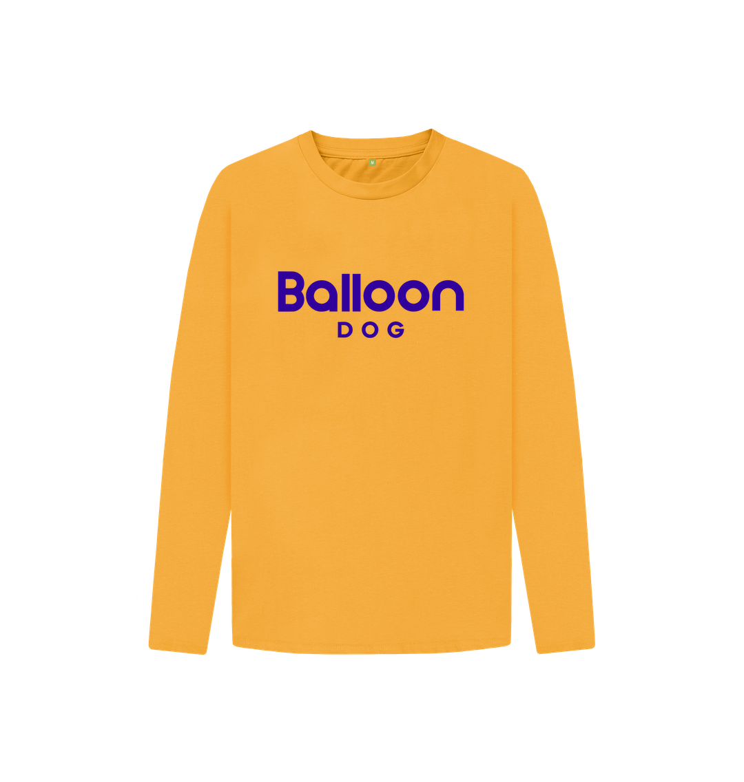 Mustard Organic Cotton Long Sleeve T-shirt With Back Print In Violet