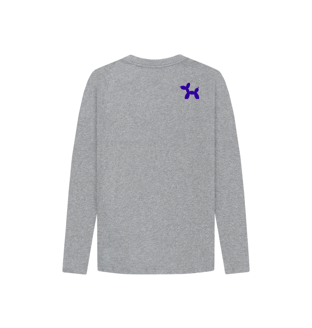 Organic Cotton Long Sleeve T-shirt With Back Print In Violet