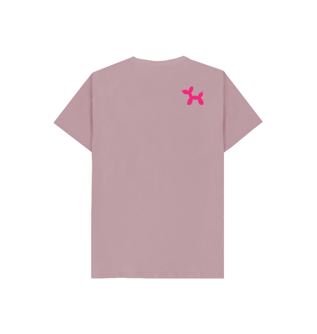 Organic Cotton Kids T-shirt With Back Print In Pink