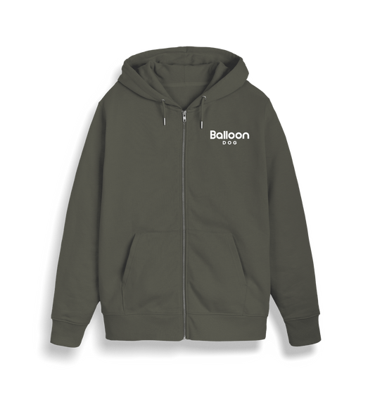 Khaki Zip front hoodie