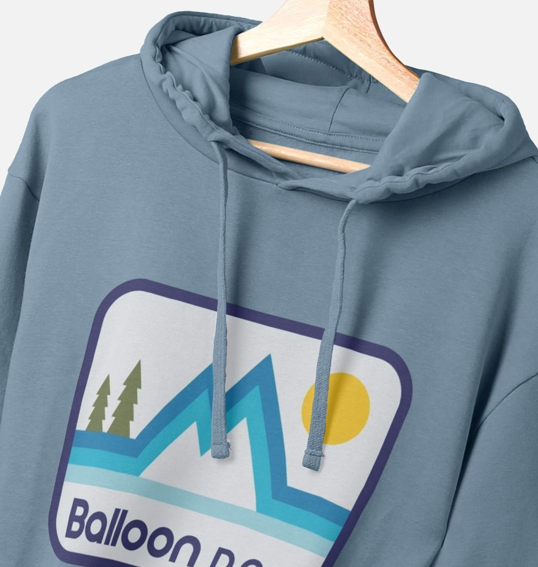 Retro Peaks Blue Pullover Hoodie