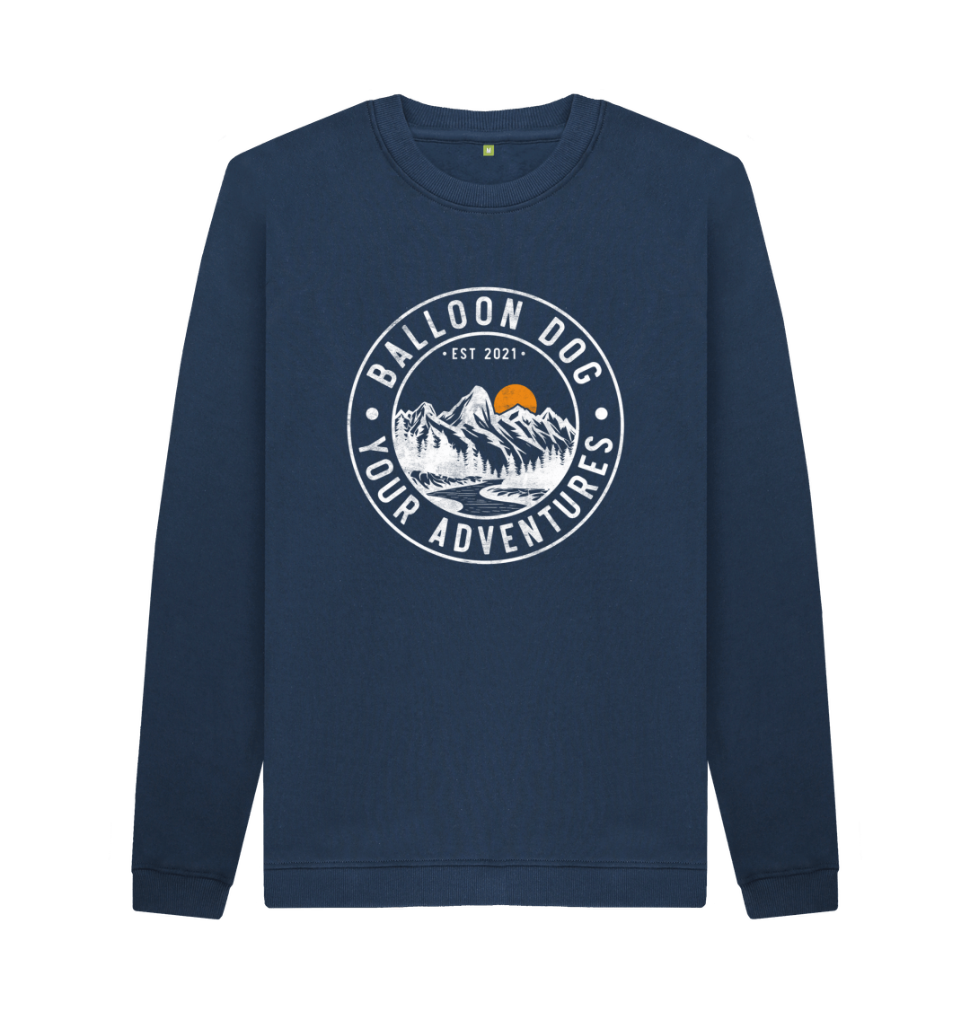 Navy Blue Printed Sweater Front