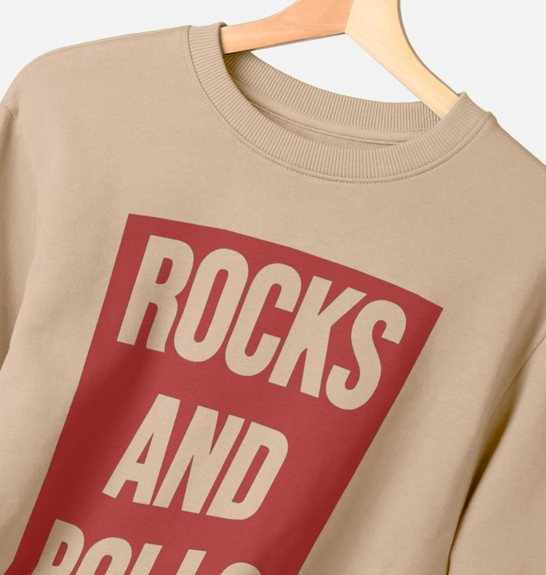 Rocks And Rolls Crew Neck Sweatshirt With Back Print In Red