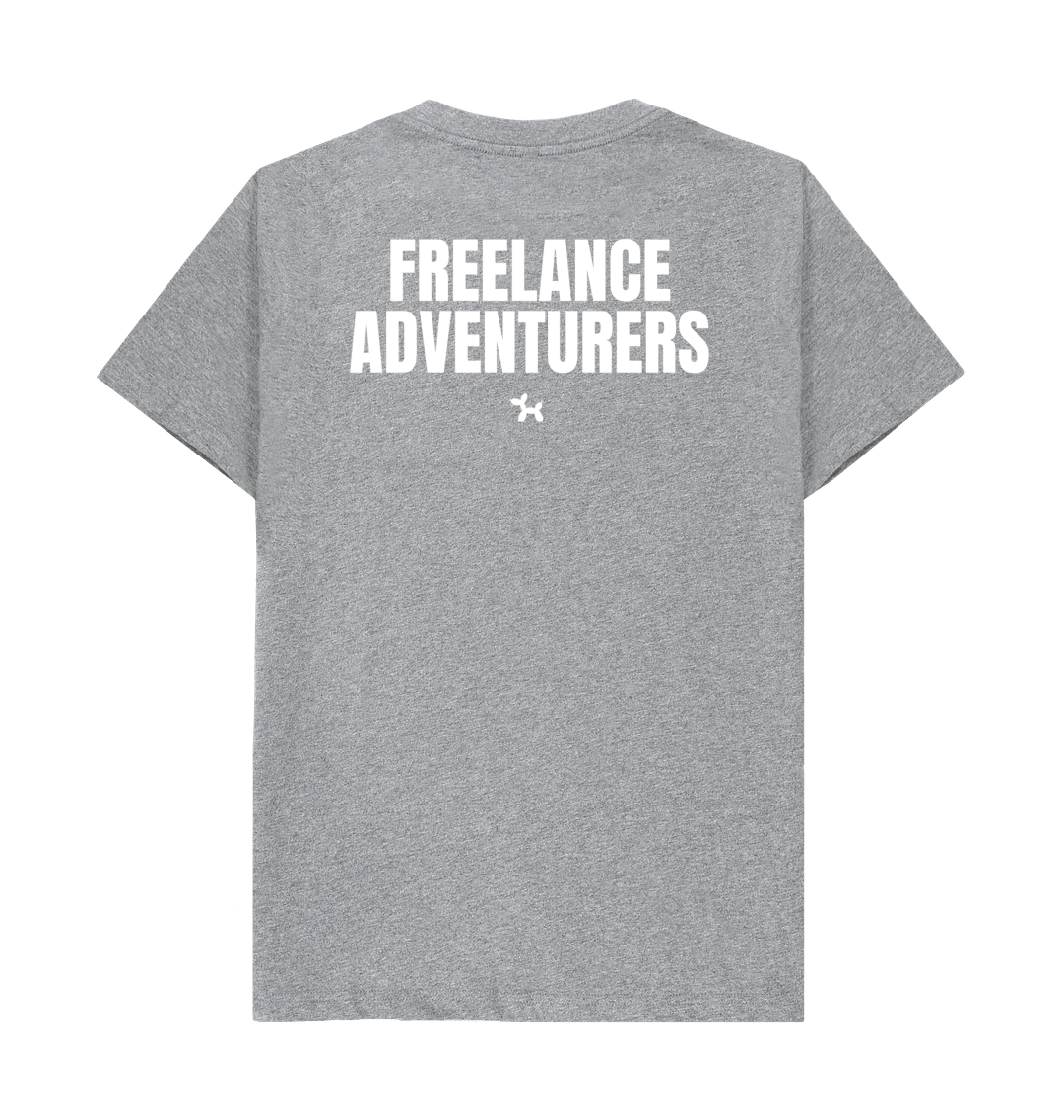 Freelance Adventurers T-shirt Back Print In White