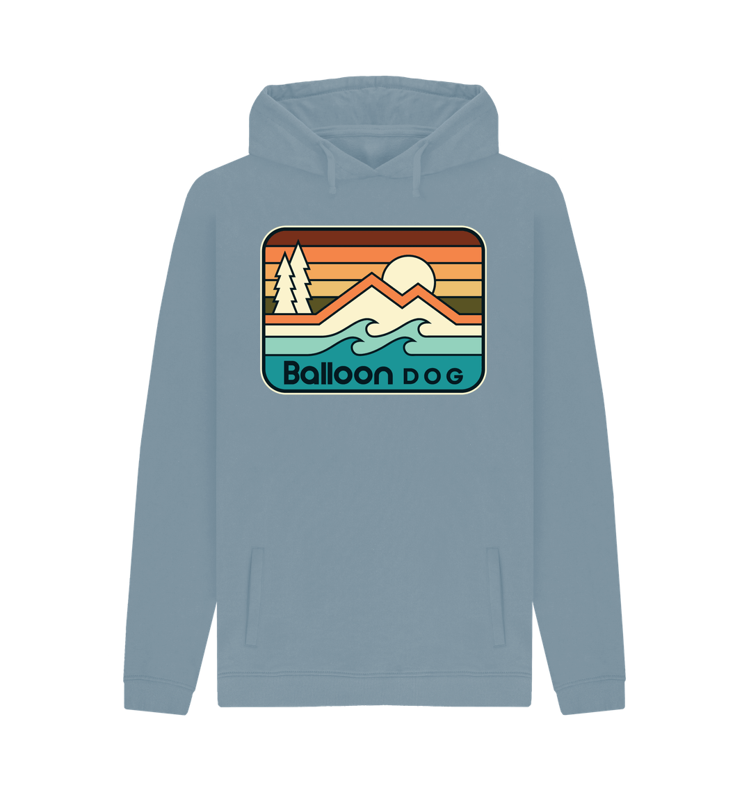Stone Blue Printed Hoody Front