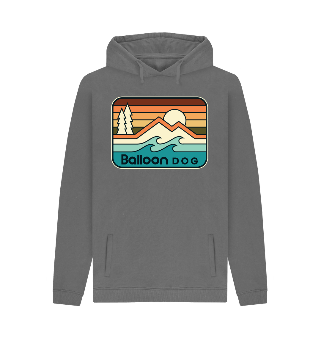 Slate Grey Retro Peaks v5 Pullover Hoodie