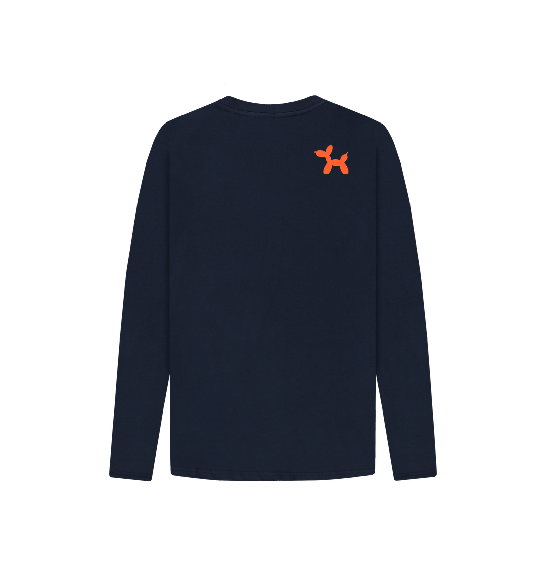 Organic Cotton Long Sleeve T-shirt With Back Print In Orange