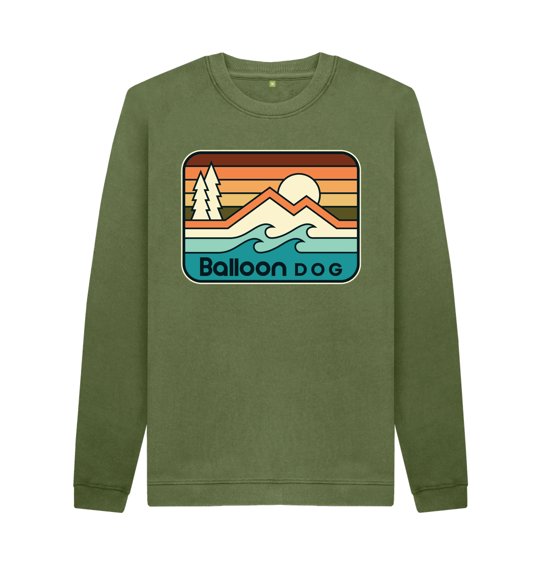 Khaki Retro Peaks v5 Crew Neck Sweatshirt