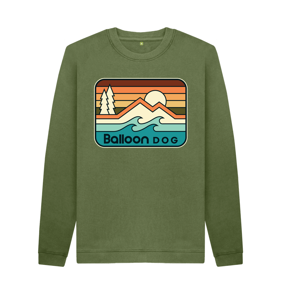 Khaki Printed Sweater Front