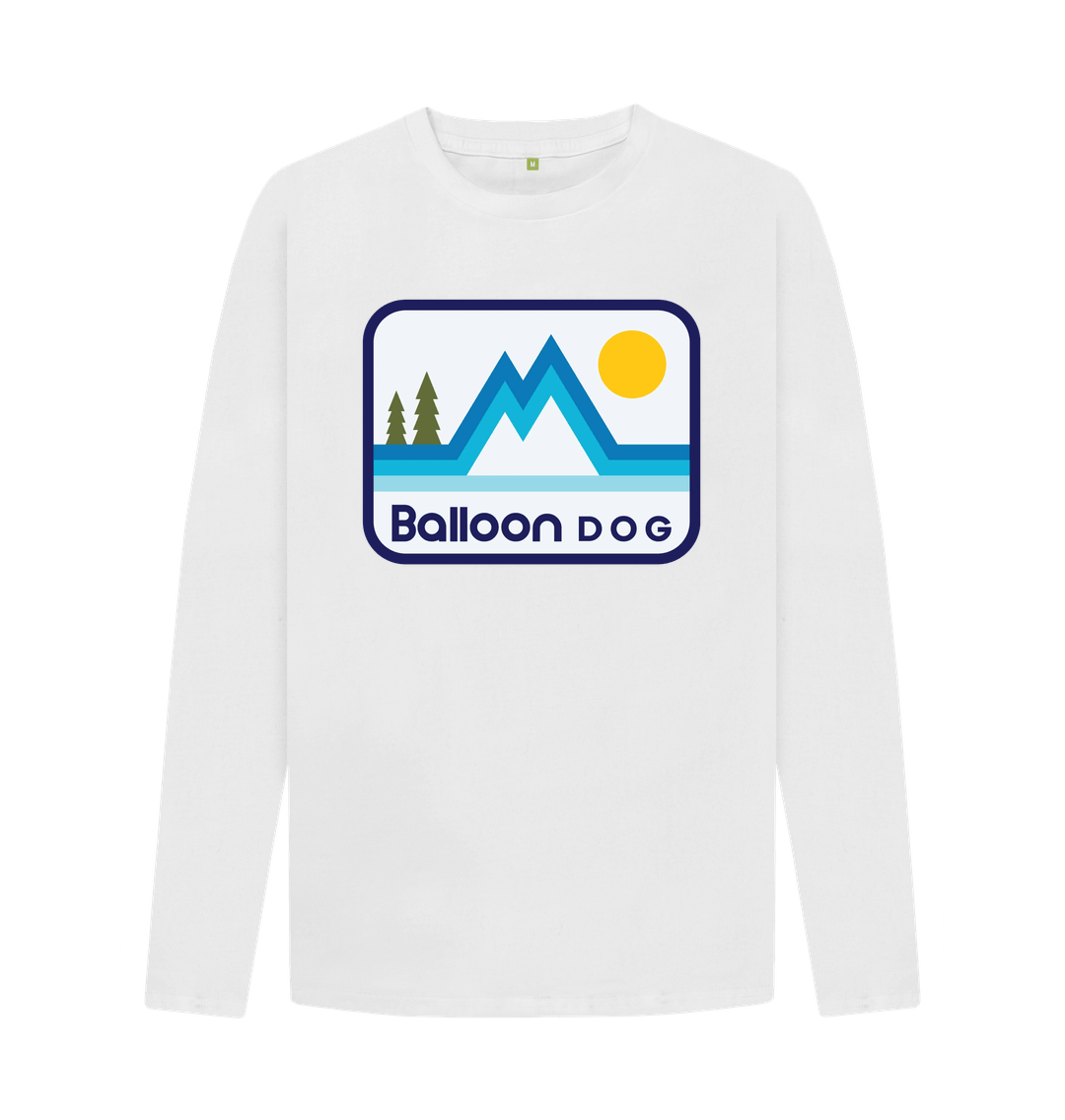 White Retro Peaks V2 Long Sleeve T-shirt