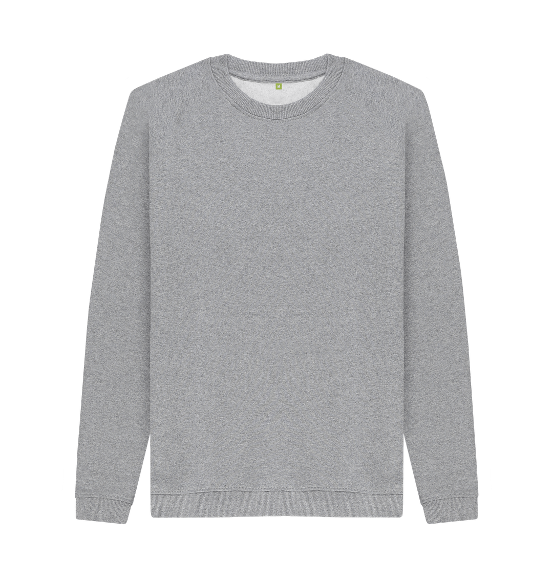 Light Heather Crew Neck Sweatshirt With Back Print In White 2