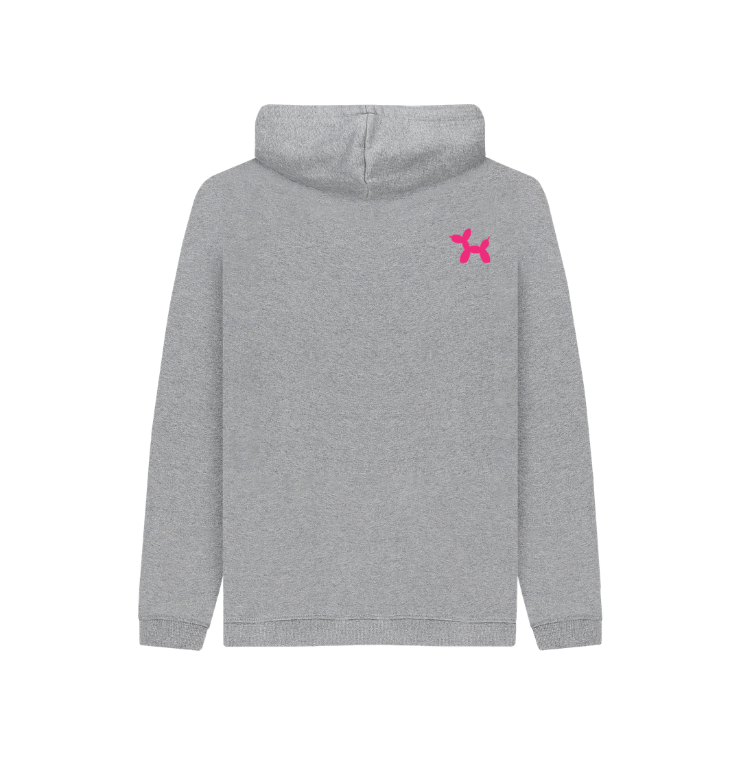 Organic Cotton Kids Hoodie With Back Print In Pink