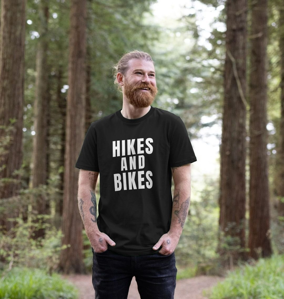 Hikes And Bikes With Back Print In White