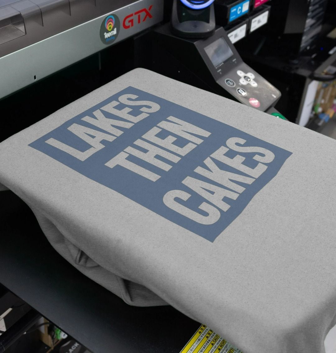 Lakes Then Cakes Crew Neck Sweatshirt With Back Print In Blue