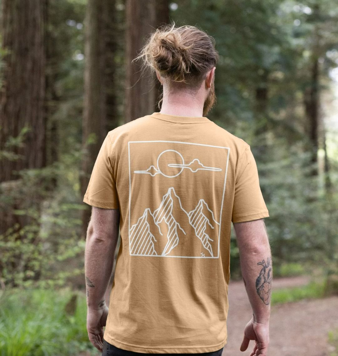 Mountains T-shirt With Back Print In White