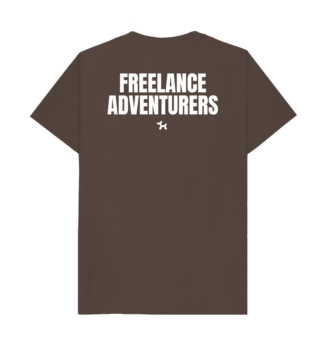 Freelance Adventurers T-shirt Back Print In White