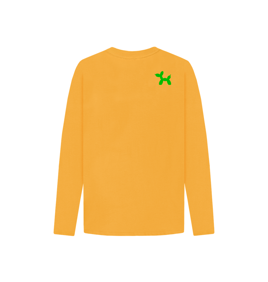 Organic Cotton Long Sleeve T-shirt With Back Print In Green