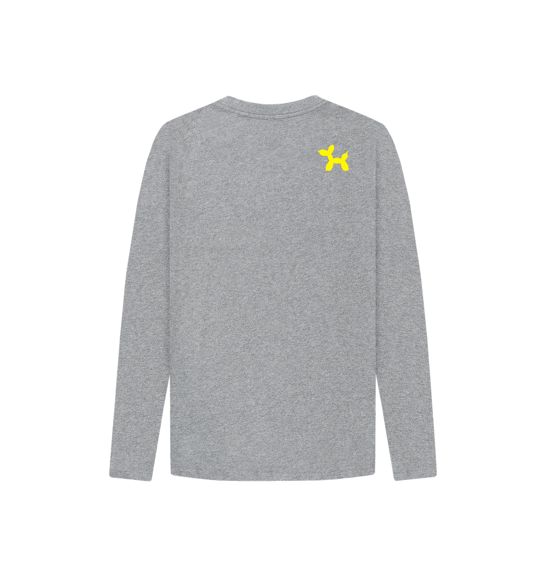 Organic Cotton Long Sleeve T-shirt With Back Print In Yellow