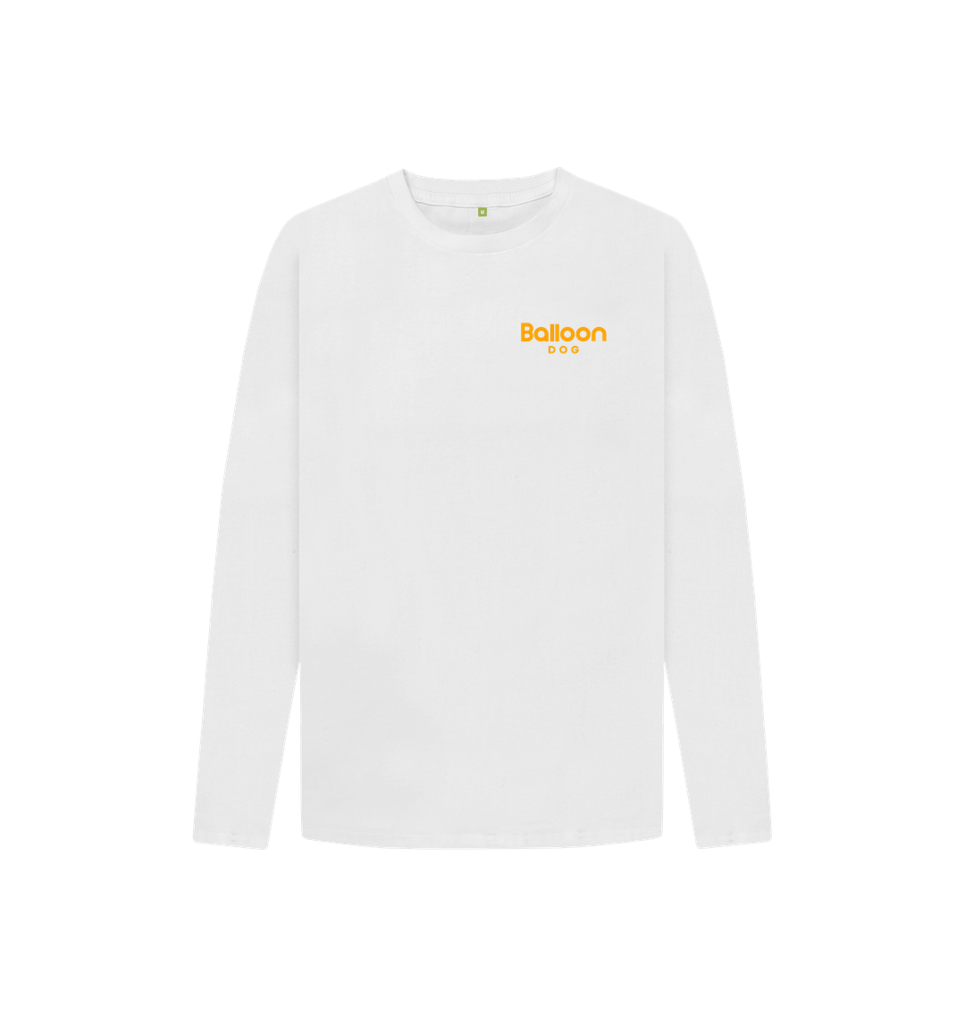 White Retro Peaks v6 Back Print Long Sleeve T-shirt