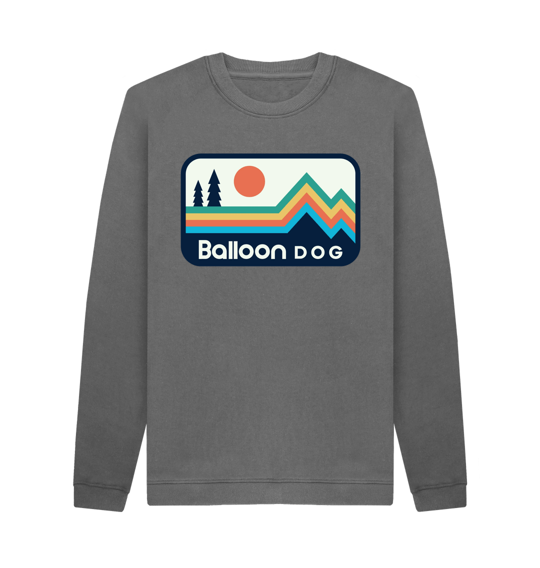 Slate Grey Retro Peaks Crew Neck Sweatshirt