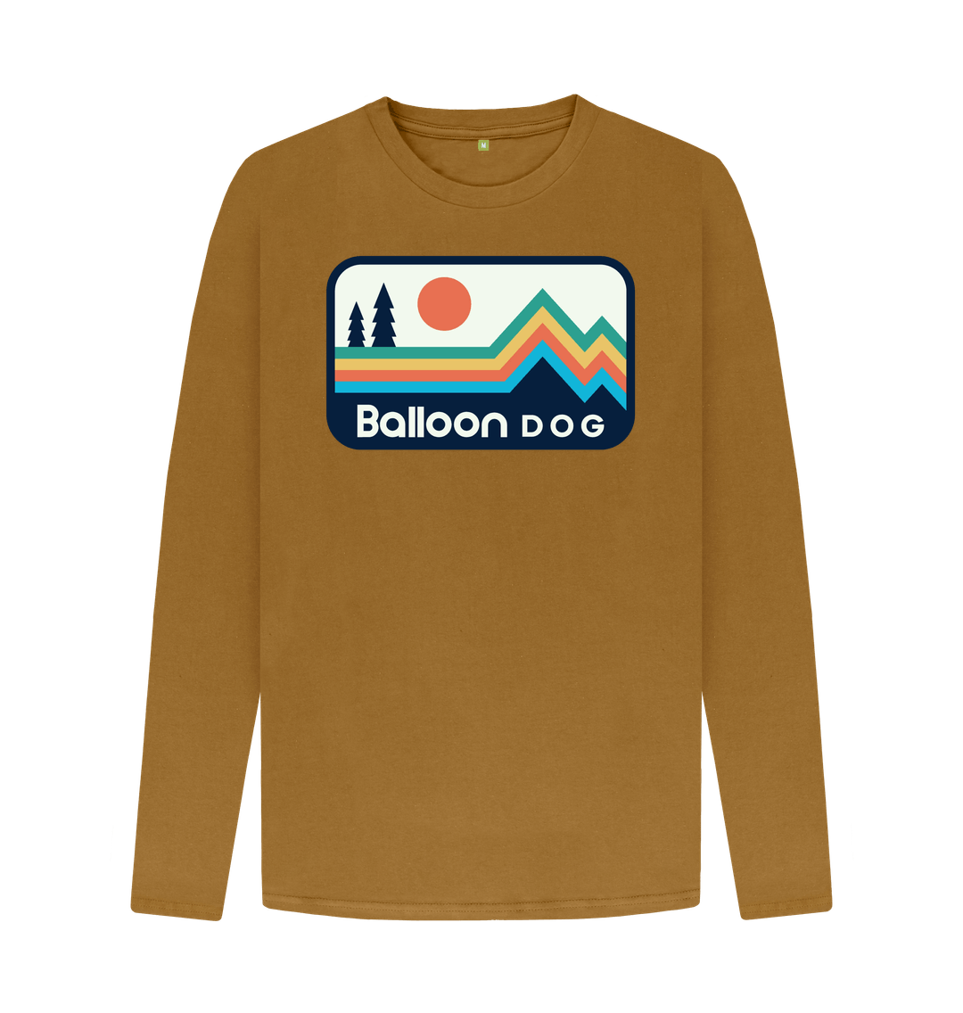 Brown Retro Peaks Long Sleeve t-shirt