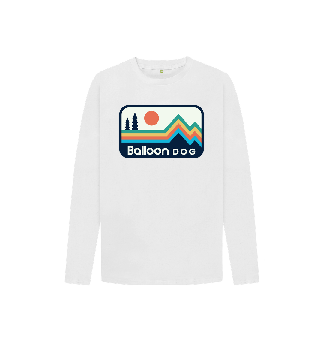 White Retro Peaks v1 Long Sleeve T-shirt