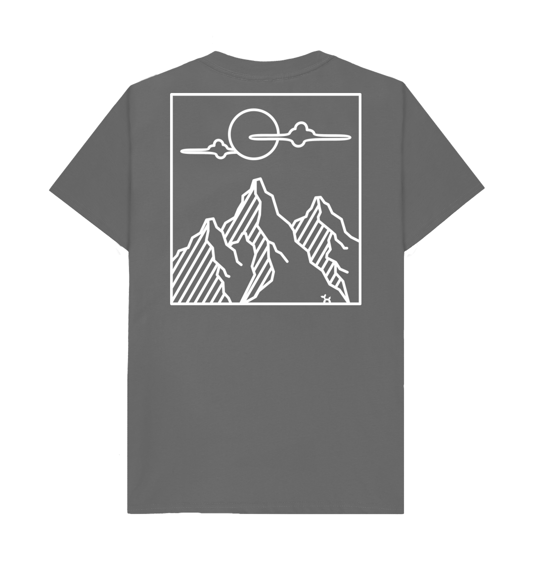 Mountains T-shirt With Back Print In White